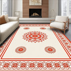 Classic Red Allover Floral Medallion Rug