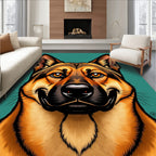 Majestic German Shepherd Amber Eyed Portrait Rug