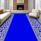 Vivid Blue Interlocking Abstract Frame Rug