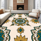 Teal and Gold Medallion Bloom Rug