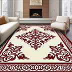 Crimson Flourish Central Medallion Rug