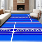 Blue Linear Number Stripe Rug