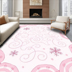 Pastel Pink Swirls Snowflake Garland Rug