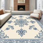 Blue Acanthus Leaf Scrollwork Rug
