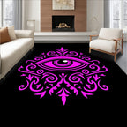 Radiant Magenta Eye Emblem Swirls Rug