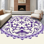 Ornate Violet Mandala Floral Rug