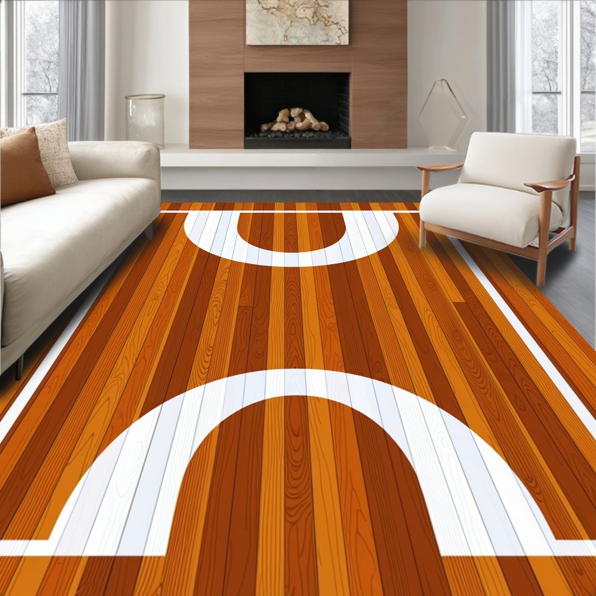 Wooden Court Arches Rug