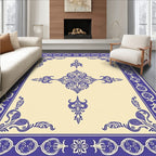Classic Indigo Floral Border Medallion Rug