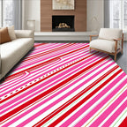 Cherry Pink Diagonal Stripe Delight Rug