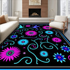 Vibrant Hummingbirds and Flowers Collection Rug
