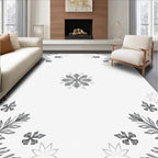 Gray Botanical Snowflake Medallion Rug