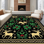 Golden Deer Holly Meadow Rug
