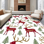 Rich Red Majestic Stag Forest Rug