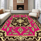 Vibrant Magenta Floral Medallion Rug
