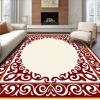 Crimson Gold Filigree Oval Rug