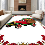 Vintage Red Truck Fruitbasket Border Rug