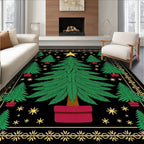 Vintage Gold Star Evergreen Forest Rug
