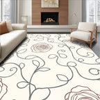 Crimson Rose Vine Twirl Rug