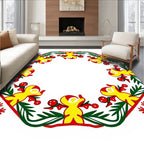 Holiday Red Yellow Green Gingerbread Man Snowflakes Rug