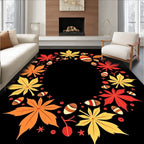 Autumn Maple Leaf Acorn Garland Rug