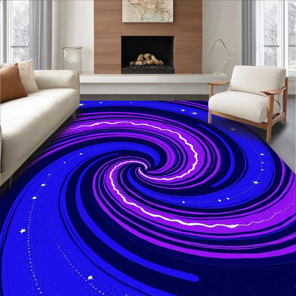 Deep Spiral Galaxy Swirl Rug