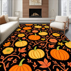 Autumn Harvest Pumpkin Leaf Garland Rug