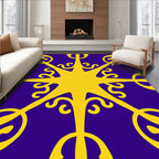 Golden Sunburst Royal Blue Medallion Rug