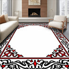 Crimson Black Organic Border Rug