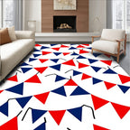 Red Blue Bunting Garland Rug