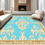 Golden Acanthus Scroll Blue Rug