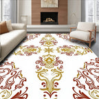Gilded Maroon Baroque Floral Rug