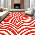 Bold Red Zebra Stripe Rug