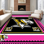 Bold Pink Black Eagle Emblem Rug