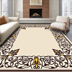 Victorian Amber Swirl Border Rug