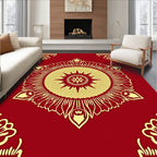 Crimson Gold Radial Medallion Rug