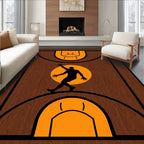 Wood Court Slam Dunk Silhouette Rug