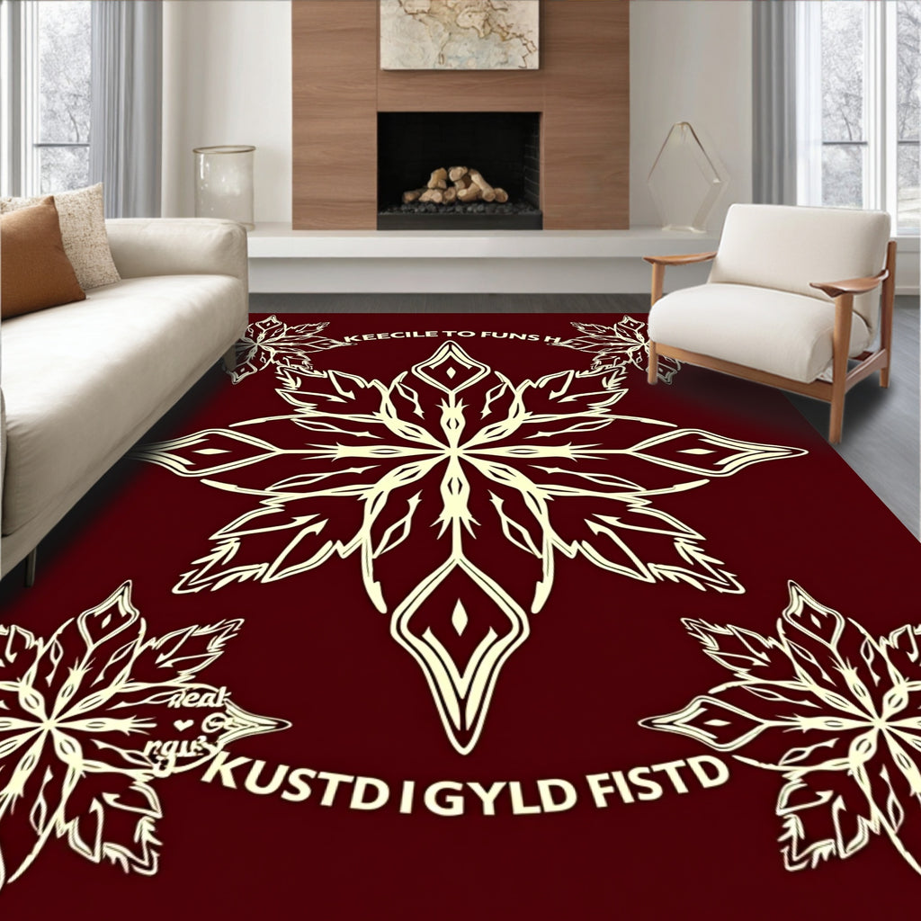 Crimson Floral Medallion Arrangement Rug