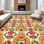 Gingerbread Houses Christmas Cookies Garland Rug