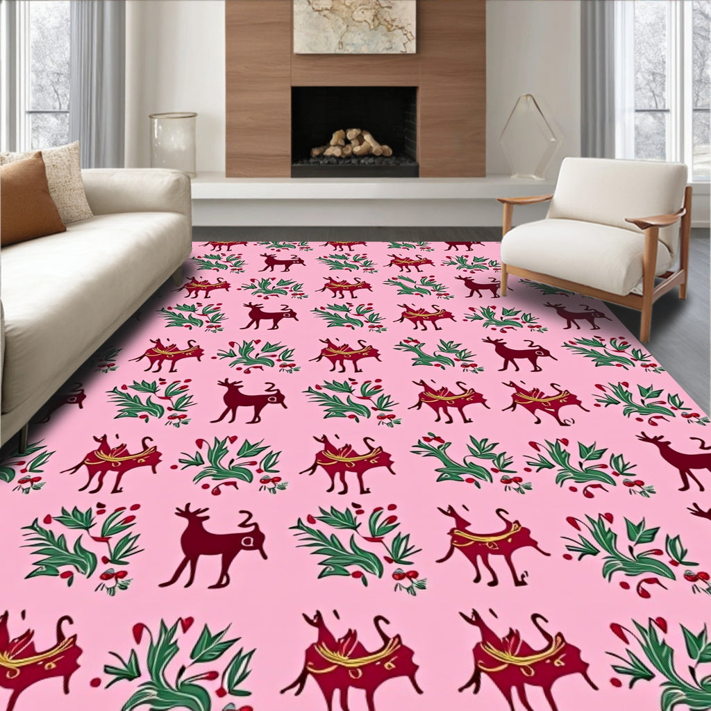 Crimson Deer Garden Folktale Rug