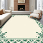 Emerald Green Traditional Scroll Border Rug