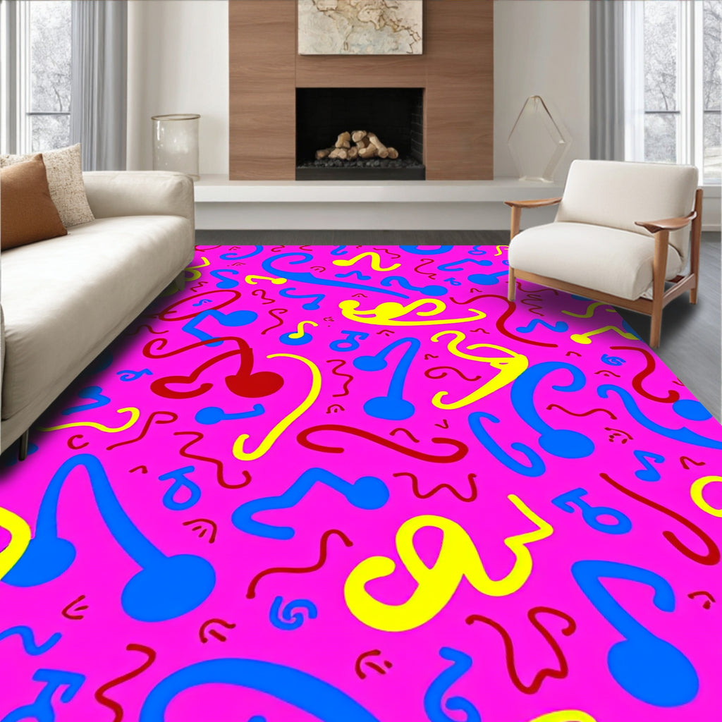 Funky Swirls And Notes Rug