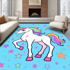 Rainbow Unicorn Starry Sky Rug