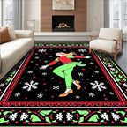 Festive Dancer Snowflakes Holiday Border Rug