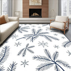 Navy Pine Sprigs and Stars Rug