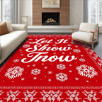Red White Snowflake Fair Isle Rug