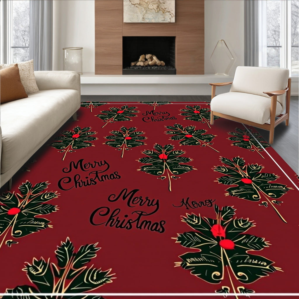 Christmas Holly Berry Vine Rug