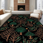 Dark Verdant Pine Woodland Repeating Rug