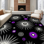 Black Purple Starburst Medallion Rug