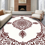 Ornate Crimson Floral Medallion Rug