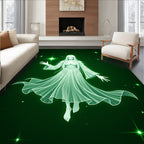 Ethereal Green Celestial Being Rug